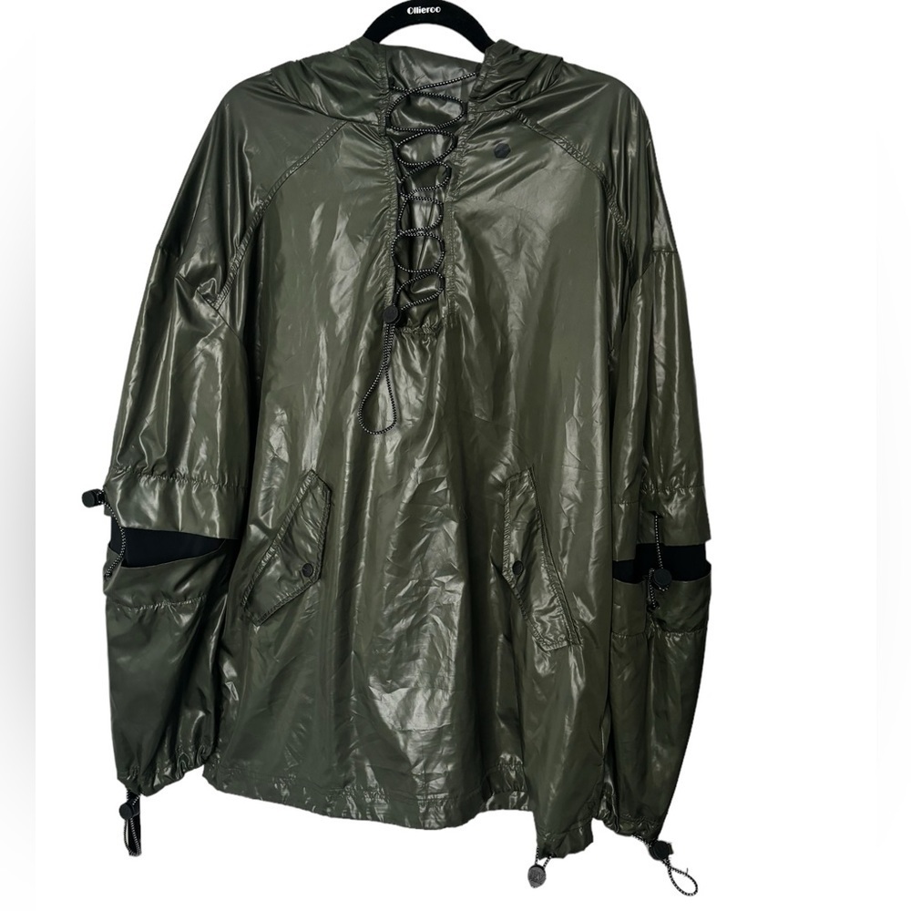 IVY PARK Olive Green Lace-Up Lightweight Bomber Anorak